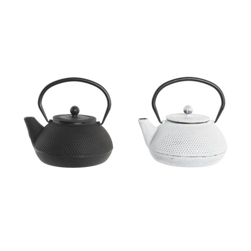 Tekanna DKD Home Decor Svart Rostfritt stl Vit (2 antal)