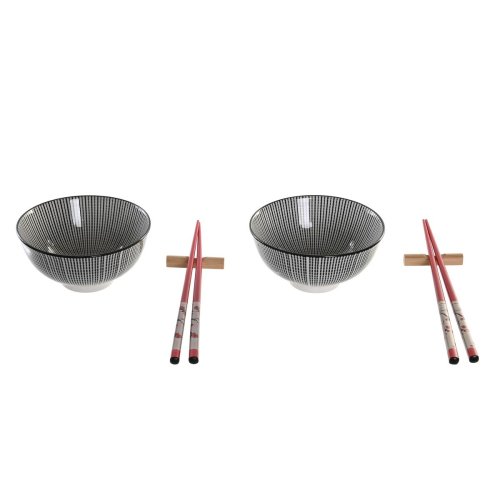 Sushiset DKD Home Decor 30 x 21 x 7 cm Svart Stengods Orientalis