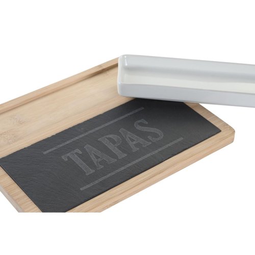 Tilltuggsset DKD Home Decor 24 x 7 x 2,5 cm Naturell Svart Skiff