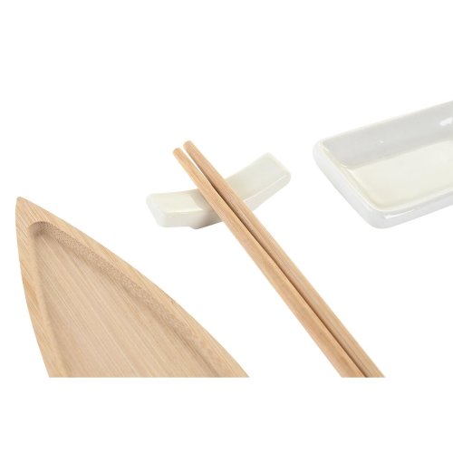 Sushiset DKD Home Decor 8 x 5 x 2 cm Keramik Naturell Vit Orient