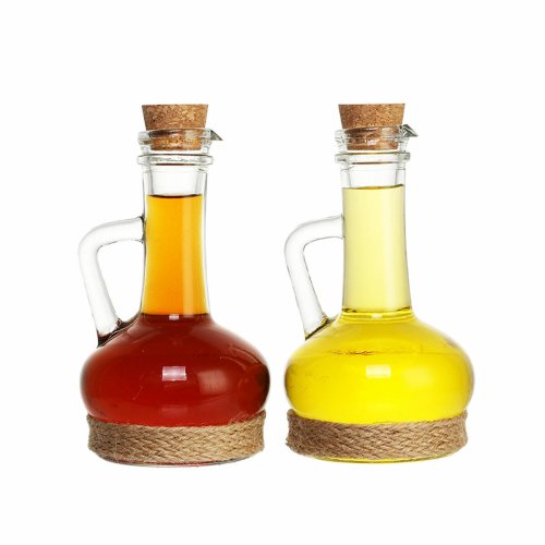 Set med olja och vinger DKD Home Decor 9 x 9 x 16 cm Glas Natur