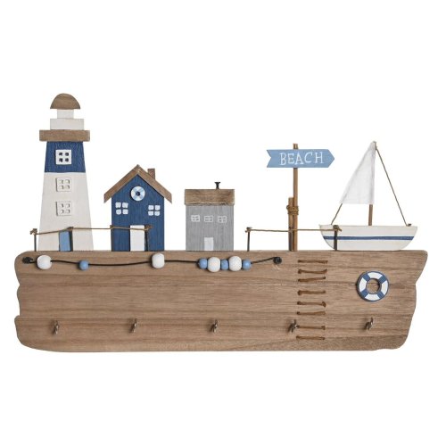 Vggmonterad rockhngare DKD Home Decor Tr MDF (34,5 x 1,5 x 21
