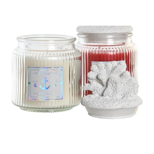 Doftljus DKD Home Decor Korall Medelhavs 430 g (2 antal)