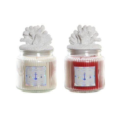 Doftljus DKD Home Decor Korall Medelhavs 430 g (2 antal)