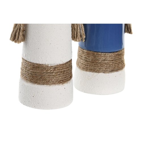Vas DKD Home Decor Keramik Vit Marinbl (9,5 x 7 x 20 cm) (2 ant