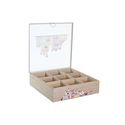 Lda fr rtte DKD Home Decor Glas Metall Multicolour Tr MDF (2