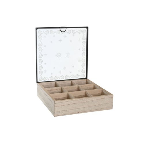 Lda fr rtte DKD Home Decor Bl Vit Svart Naturell Metall Glas