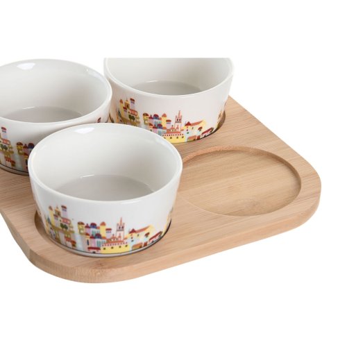 Tilltuggsset DKD Home Decor 19,7 x 19,7 x 1 cm Naturell Bl Mult