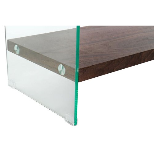 Bokhylla DKD Home Decor Mrkbrun Glas Valnt Tr MDF 80 x 40 x 1
