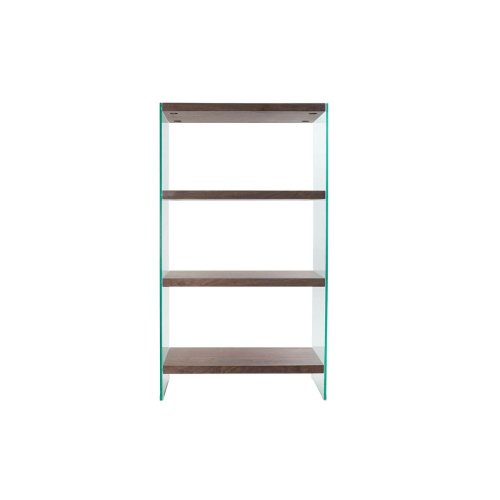 Bokhylla DKD Home Decor Mrkbrun Glas Valnt Tr MDF 80 x 40 x 1