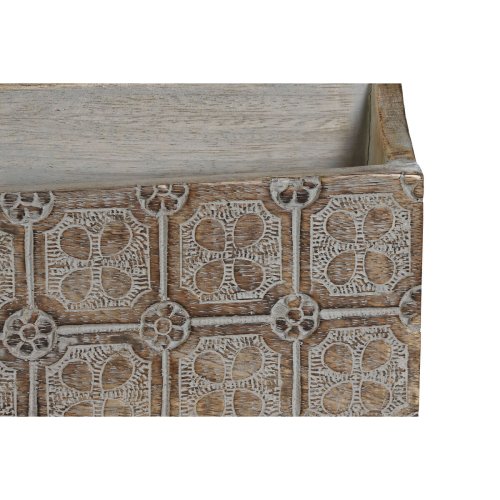 Flerfunktionell frvaring DKD Home Decor Vit Naturell Mangotr 3