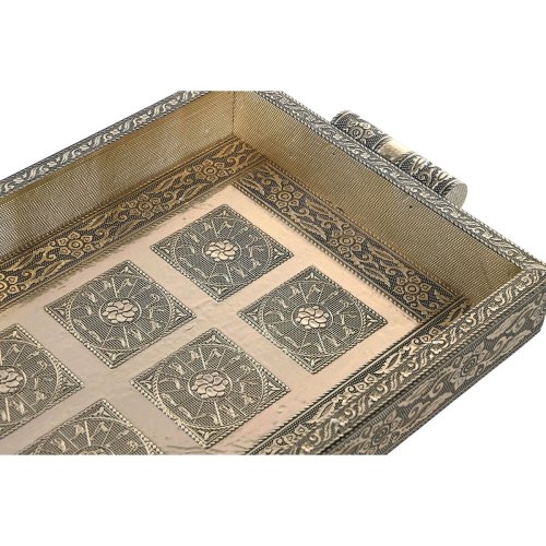 Bricka DKD Home Decor Champagne Tr Metall 36 x 22 x 4 cm