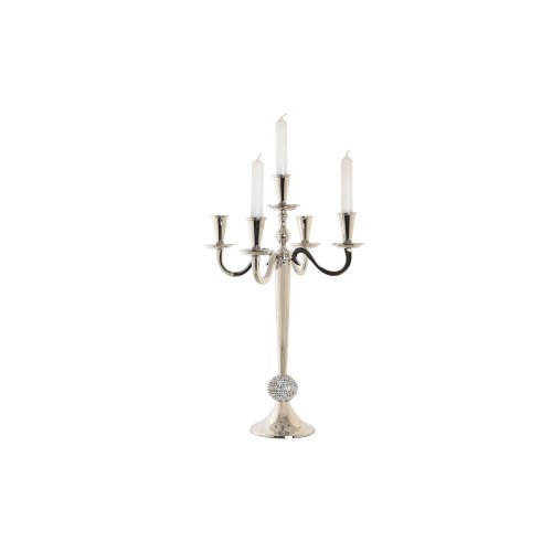 Kandelaber DKD Home Decor Silvrig Akryl Aluminium Kromad 30 x 30