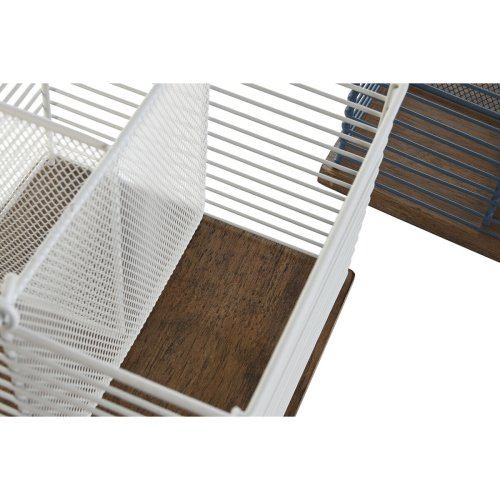 Bestickkorg DKD Home Decor Bl Vit Metall Gummitr 18 x 18 x 15