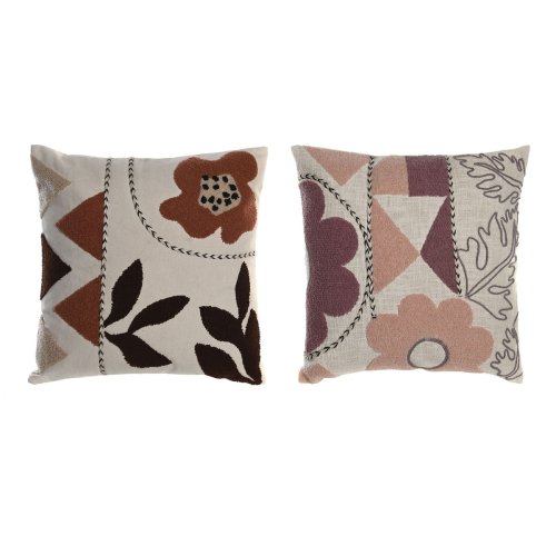 Kudde DKD Home Decor Vit Rosa 45 x 15 x 45 cm (2 antal)