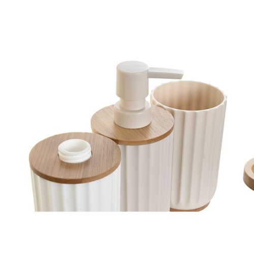 Badkit DKD Home Decor Vit Beige Bambu polystyren 16 x 9 x 18 cm
