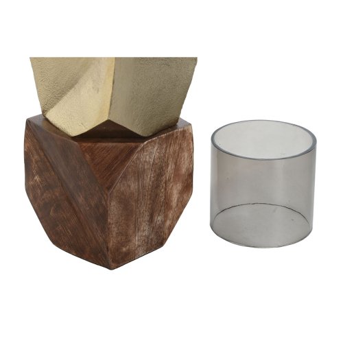 Ljusstakar DKD Home Decor Brun Gyllene Aluminium Glas Mangotr 1