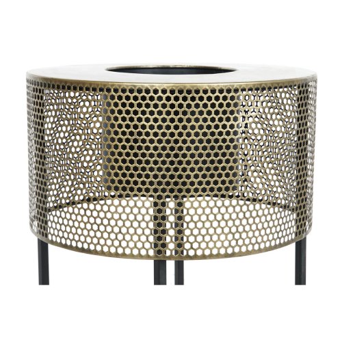 Set med planteringskrl DKD Home Decor 33 x 33 x 67 cm Svart Gyl