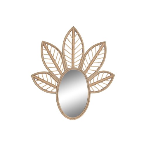 Vggspegel DKD Home Decor Brun Naturell Tropiskt Lv av en vxt