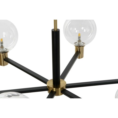 Taklampa DKD Home Decor 83 x 83 x 128 cm Glas Svart Gyllene Meta