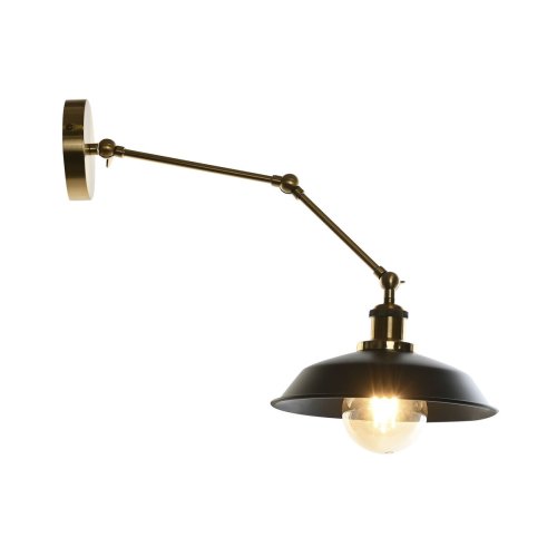 Vgglampa DKD Home Decor Svart Gyllene Metall 50 W Vintage 220 V