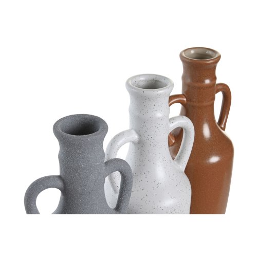 Vas DKD Home Decor Vit Gr Terrakota n Porslin 9,6 x 9 x 28,6 cm