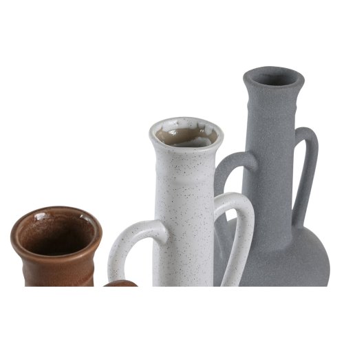 Vas DKD Home Decor Vit Gr Terrakota n Porslin 12,7 x 12,5 x 30