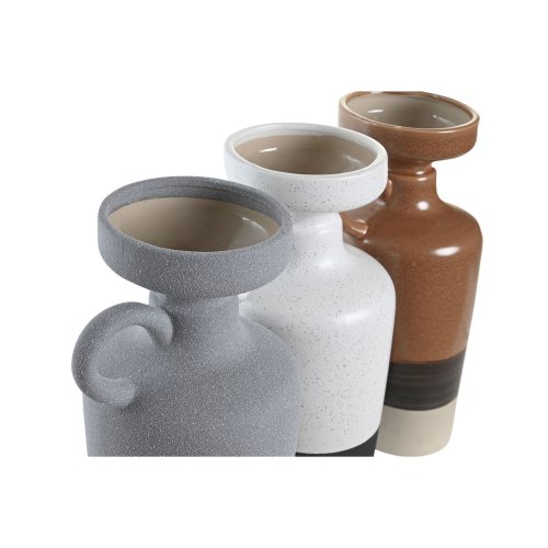Vas DKD Home Decor Vit Gr Terrakota n Porslin 13,3 x 11 x 27,3