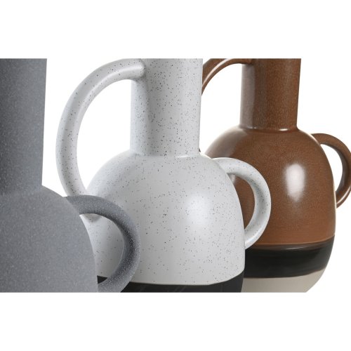 Vas DKD Home Decor Vit Gr Terrakota n Porslin 19,5 x 12 x 22,6