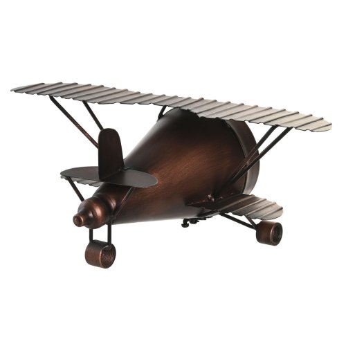 bordsklocka DKD Home Decor Gyllene Silvrig Flygplan (2 antal)