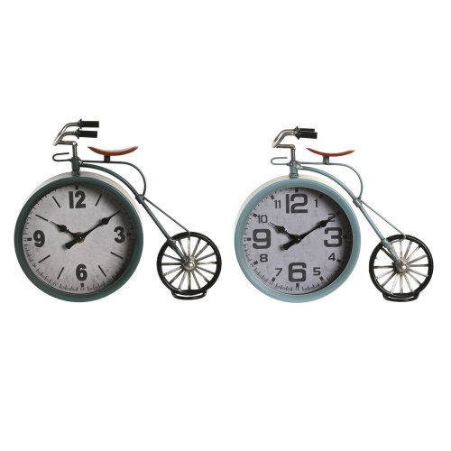 bordsklocka DKD Home Decor Bl Grn Cykel Vintage (2 antal)