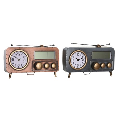 bordsklocka DKD Home Decor Gr Koppar Vintage (2 antal)
