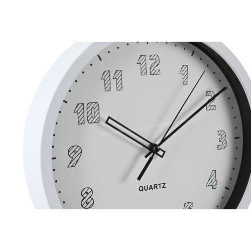 Vggklocka DKD Home Decor Vit Svart PVC 25,4 x 4 x 25,4 cm (2 an