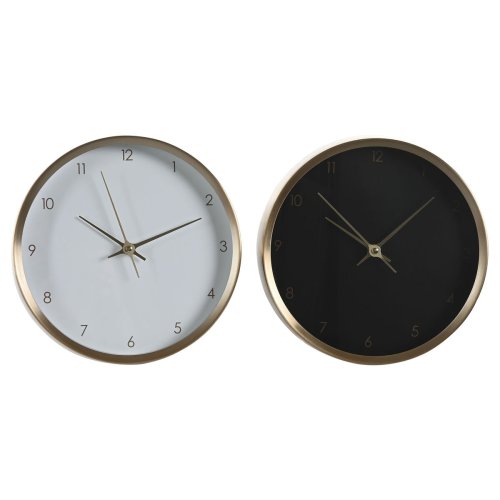 bordsklocka DKD Home Decor Vit Svart Gyllene Kvinna (2 antal)