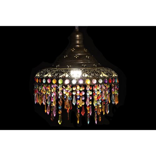 Taklampa DKD Home Decor 37 x 37 x 38 cm Gyllene Metall Multicolo