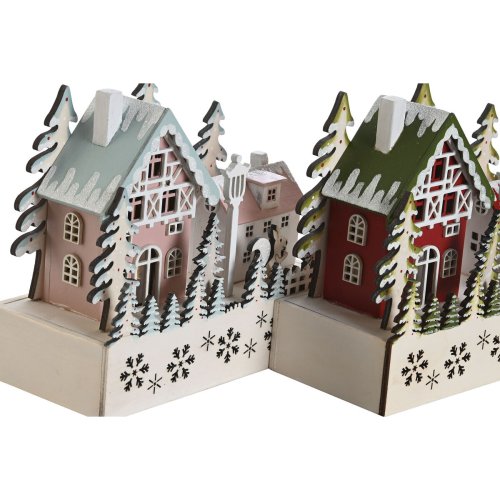Julgranskula DKD Home Decor Rd Rosa 21 x 9,5 x 19 cm (2 antal)