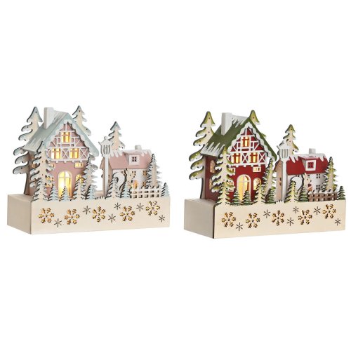 Julgranskula DKD Home Decor Rd Rosa 21 x 9,5 x 19 cm (2 antal)