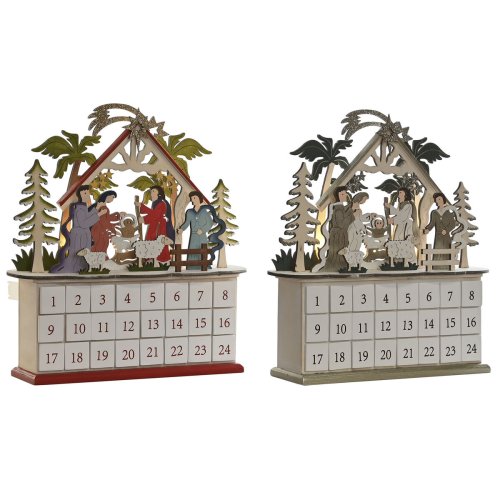 Adventskalender DKD Home Decor Tr 34 x 8,5 x 36,5 cm (2 antal)