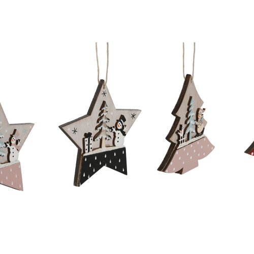 Hngdekoration DKD Home Decor Rd Rosa Tr 23 x 1,5 x 9 cm (6 De