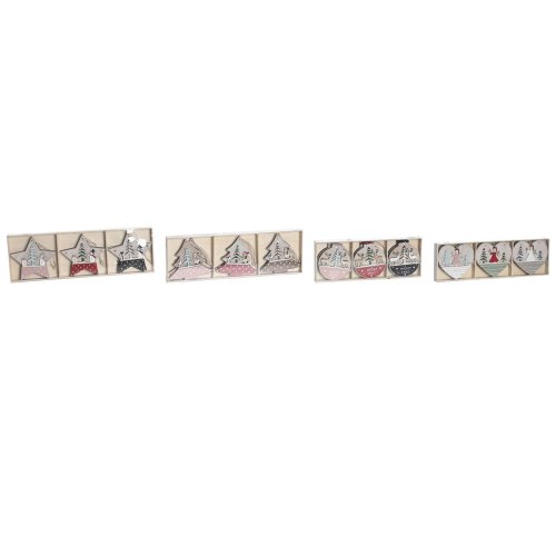 Hngdekoration DKD Home Decor Rd Rosa Tr 23 x 1,5 x 9 cm (6 De