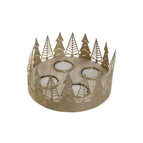 Ljusstakar DKD Home Decor Gyllene Naturell Metall 16,5 x 16,5 x