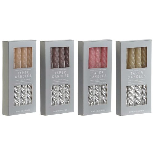 Set med levande ljus DKD Home Decor Dvobarvna 2 x 2 x 18,5 cm 4