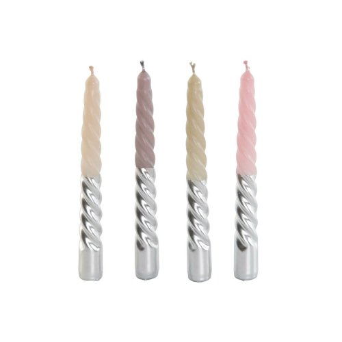 Set med levande ljus DKD Home Decor Dvobarvna 2 x 2 x 18,5 cm 4