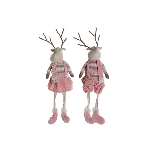 Julgranskula DKD Home Decor Vit Brun Rosa Ren 17 x 14 x 63,5 cm
