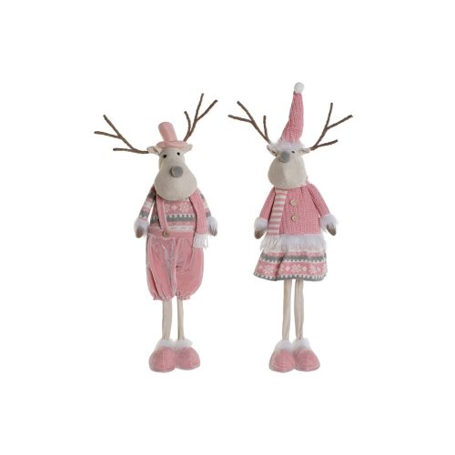 Julgranskula DKD Home Decor Vit Brun Rosa Ren 17 x 12 x 66 cm (2