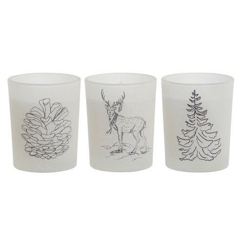 Ljus DKD Home Decor Vit Jul 5 x 5 x 6 cm (3 antal)