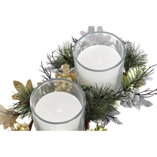Ljus DKD Home Decor Gyllene Silvrig Jul 15 x 15 x 5 cm (2 antal)