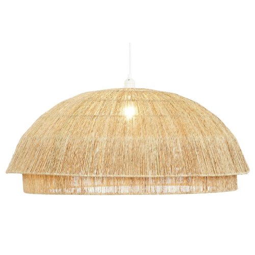 Taklampa DKD Home Decor Ljusbrun Jute Jrn 50 W 80 x 80 x 33 cm