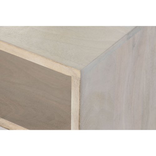 Nattduksbord DKD Home Decor Vit Naturell Mangotr 55 x 35 x 45 c