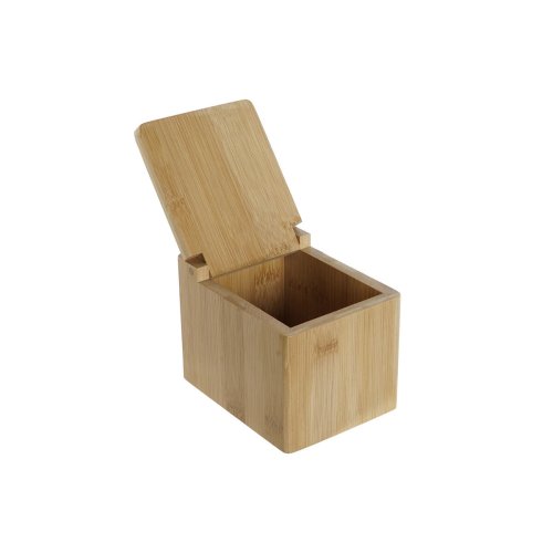 Saltkar med lock DKD Home Decor Naturell Bambu 10 x 13 x 10 cm
